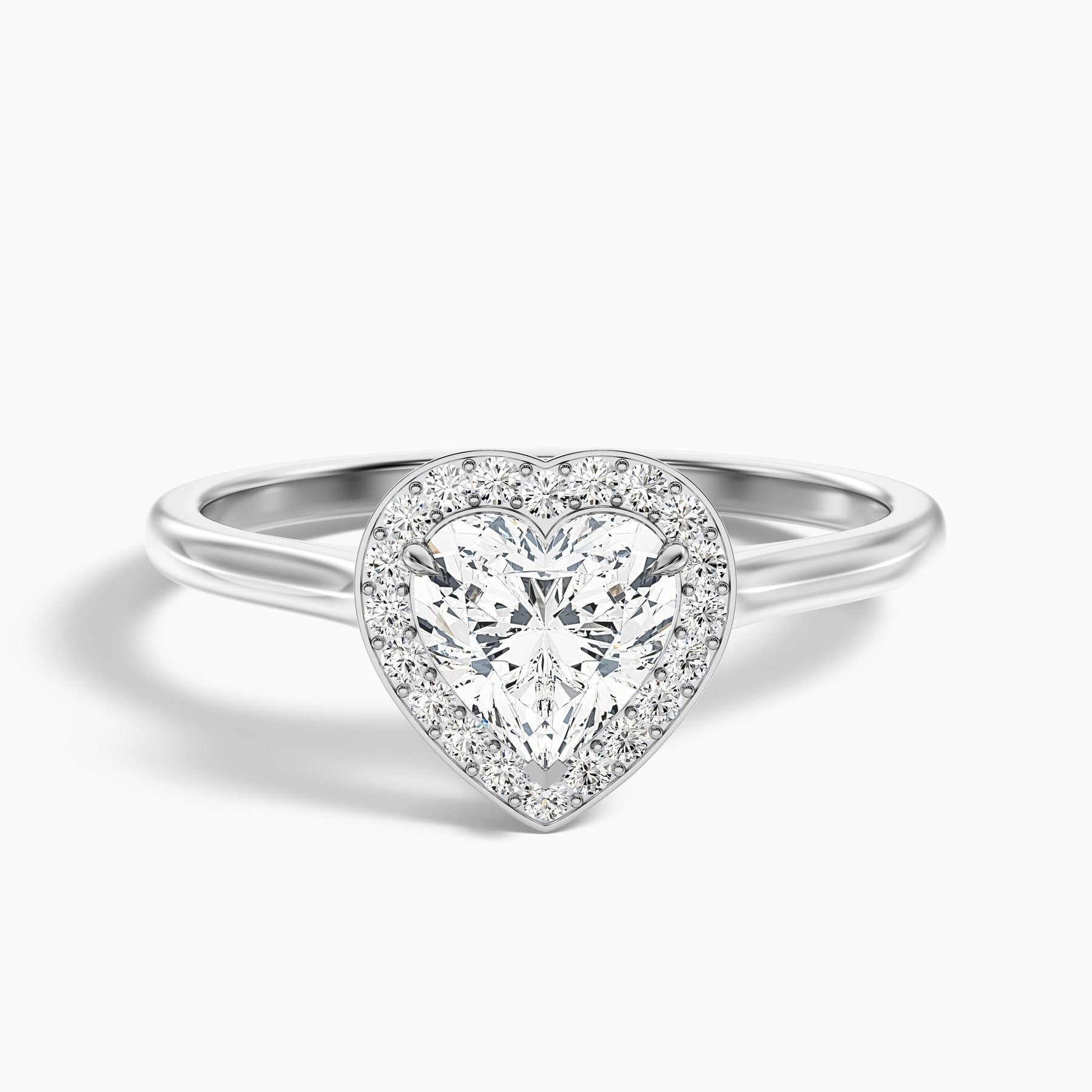 Lesotho 1 Carat 1 Carat Heart Halo Lab Grown Diamond Ring in 10k White Gold